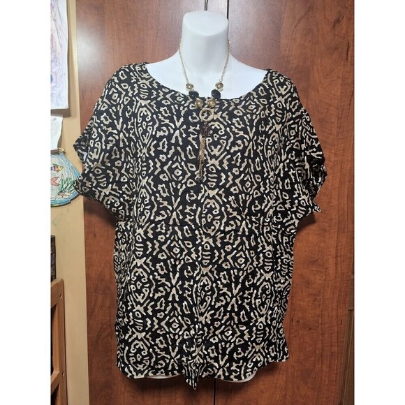 Avon Style Vintage Abstract Print Oversized Blouse Top (M/L) - Picture 8 of 12